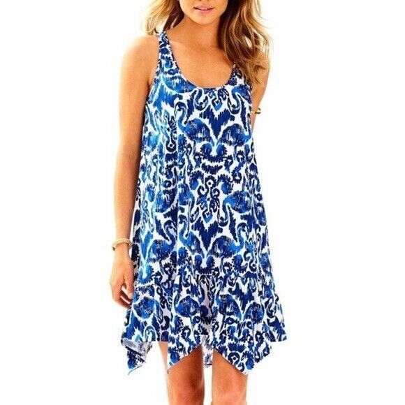 Lilly Pulitzer Dresses & Skirts - Lilly Pulitzer Hampton Tank Dress Size XL Resort Navy Beach Bathers Flamingos